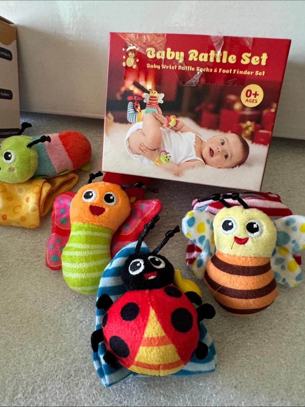 Colorful Baby Rattle Plush Toy Set - Multi-Color Sensory Play